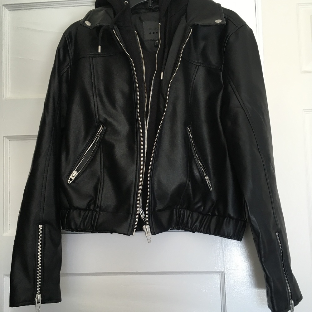 Badass pleather bomber jacket!